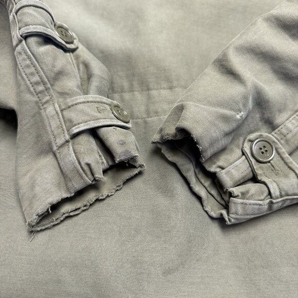 Vintage Military Slant Pocket Jacket Mens Large Green Seyntex 1975 - Picture 9 of 14